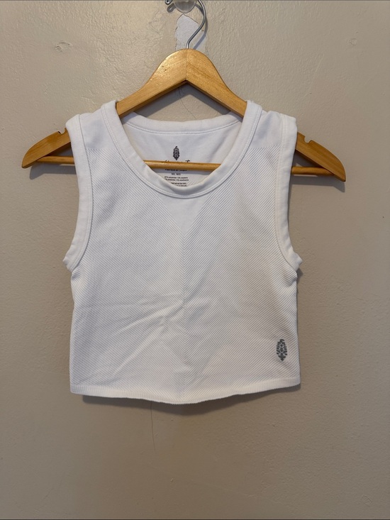 FP Movement by Free People Tops - FP Movement by Free People White Ribbed Cropped Tank Top